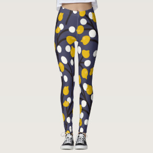 Leggings motif botanique vintage floral délicat.