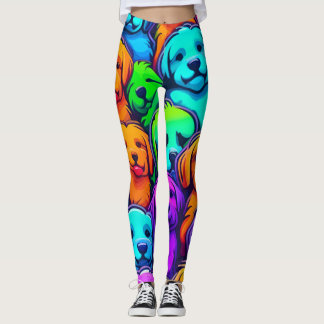 Leggings Motif branché de chien pour les amoureux des anima