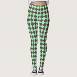Leggings Motif Brown de contrôle du diamant vert