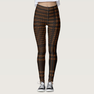 Leggings Motif Brown de Houndstooth de la vérification du c