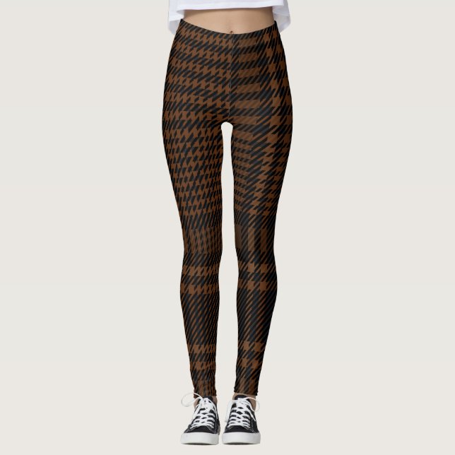 Leggings Motif Brown de Houndstooth de la vérification du c (Devant)