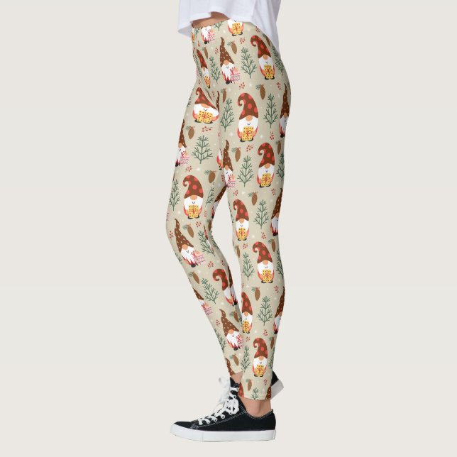 Leggings Motif cadeau Noël Gnomes (Gauche)