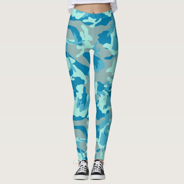 Leggings Motif Camo BlueBlast (Devant)