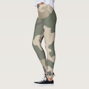 Leggings Motif Camo Vert