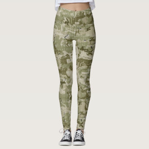 Leggings Motif Camouflage Camo couleur terre verte