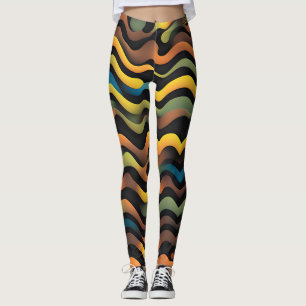 Leggings Motif camouflage vert jaune Aquarelle
