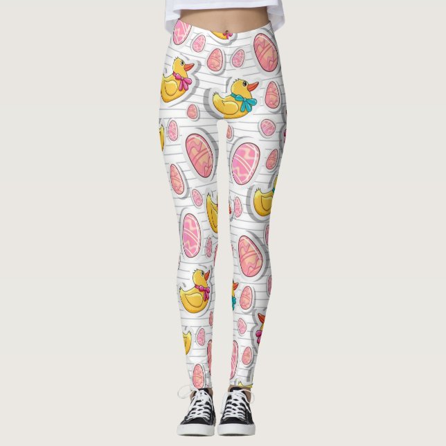 Leggings Motif Canard Et Oeufs De Pâques (Devant)