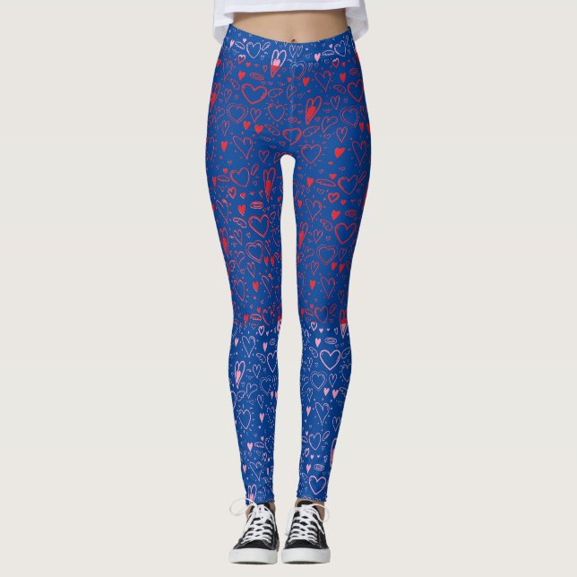 Leggings Motif cardiaque 01.Red.Pink.b DBlue BG2 (Devant)