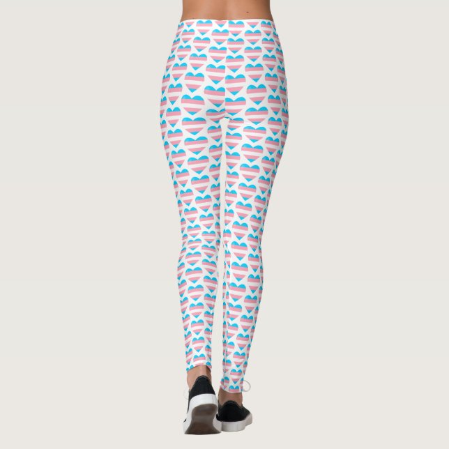 Leggings Motif cardiaque du drapeau trans (Dos)