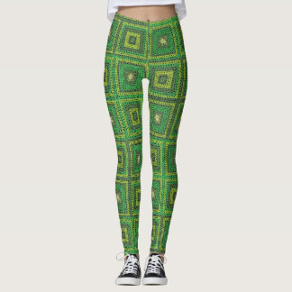 Leggings Motif Carré Green Granny