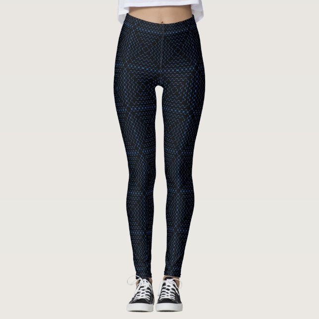 Leggings Motif Carré noir (Devant)