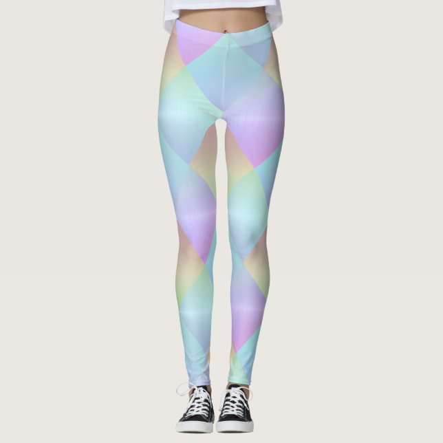 Leggings Motif Carré Pastel (Devant)