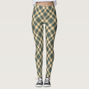 Leggings Motif carreaux vert jaune