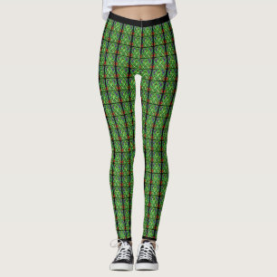 Leggings Motif Celtique Irlandais Ornat Vert Jaune