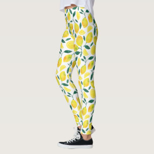Leggings Motif citron jaune aquarelle