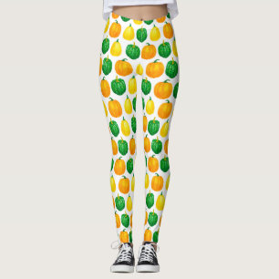 Leggings motif citrouille aquarelle