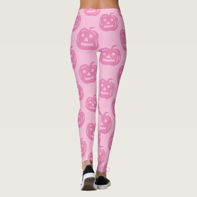Leggings Motif Citrouille rose Costume d'Halloween femmes (Dos)