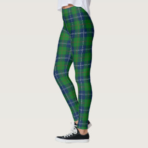 Leggings Motif classique bleu vert de Noël Tartan Plaid