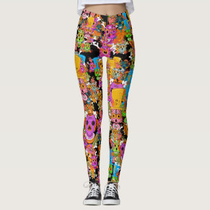 Leggings Motif coloré de crânes de sucre