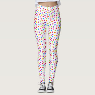 Leggings Motif coloré Rainbow Polka