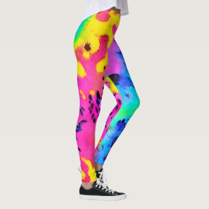Leggings Motif coloré Wild Cheetah Tye Dye
