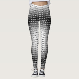 Leggings Motif complexe étoile noire blanche tendance