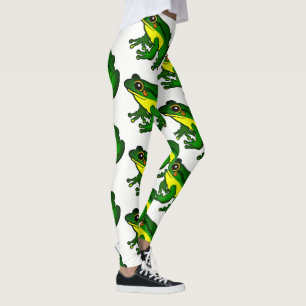 Leggings Motif couleur grenouille verte