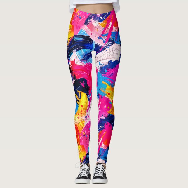 Leggings motif coups de pinceaux (Devant)