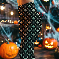 Motif Crânes et Fleurs d'Halloween