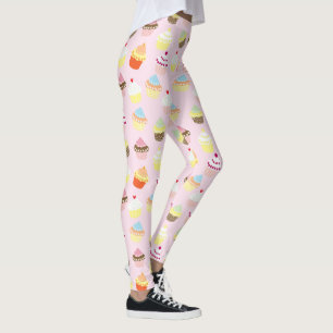 Leggings Motif Cupcake Rose