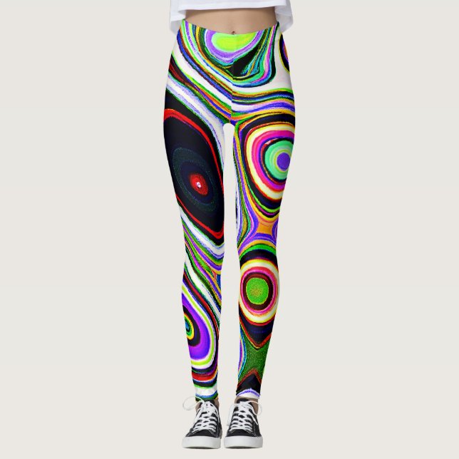 Leggings Motif d'abstraction coloré (Devant)