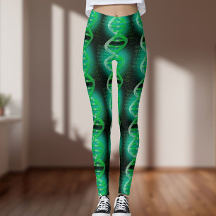 Leggings Motif d'ADN moderne amusant Vert Science médicale