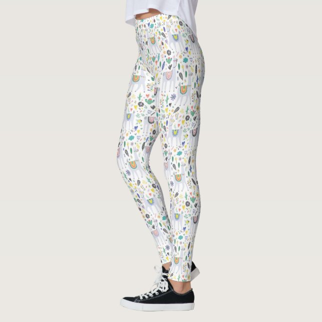 Leggings Motif d'alpaga de griffonnage (Gauche)