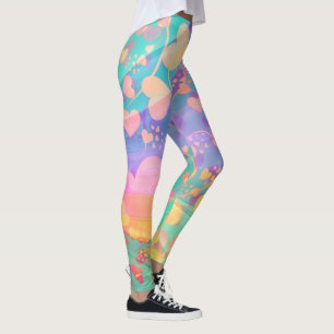 Leggings Motif d'amour de cœur Design pastel