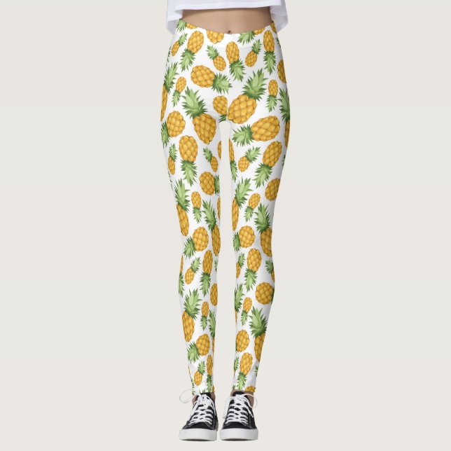 Leggings Motif d'ananas de bande dessinée (Devant)