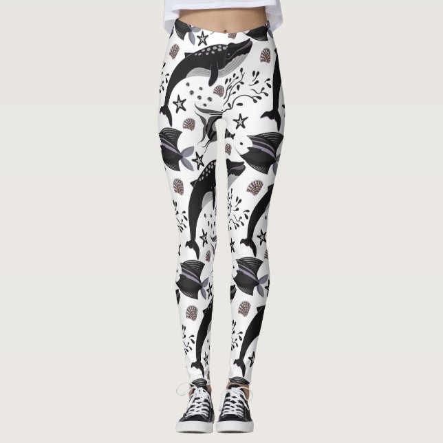 Leggings Motif d'animaux aquatiques | vie sous-marine 16 (Devant)