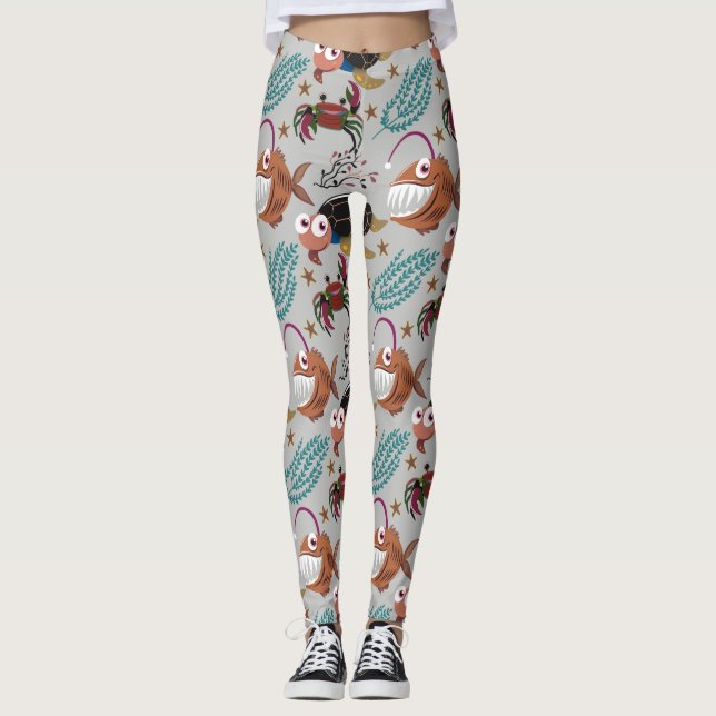 Leggings Motif d'animaux aquatiques | vie sous-marine en me (Devant)