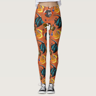 Leggings Motif d'animaux aquatiques vie sous-marine océan