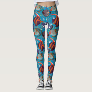 Leggings Motif d'animaux aquatiques vie sous-marine océan