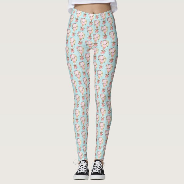 Leggings Motif d'aquarelle à air chaud (Devant)