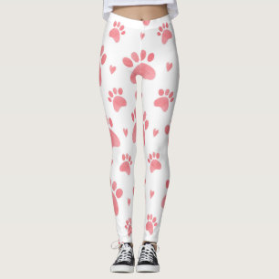Leggings Motif d'aquarelle Cat Paws