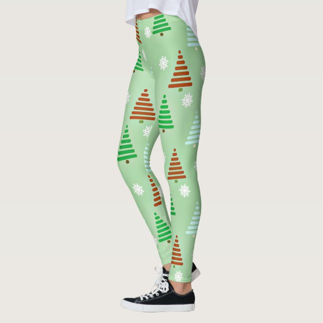 Leggings Motif d'arbre de Noël (Gauche)