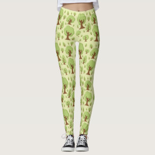 Leggings Motif d'arbres lunaires