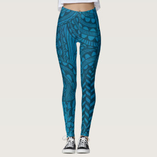 Leggings Motif d'art bleu Abstrait