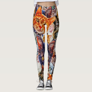 Leggings Motif d'art de chat