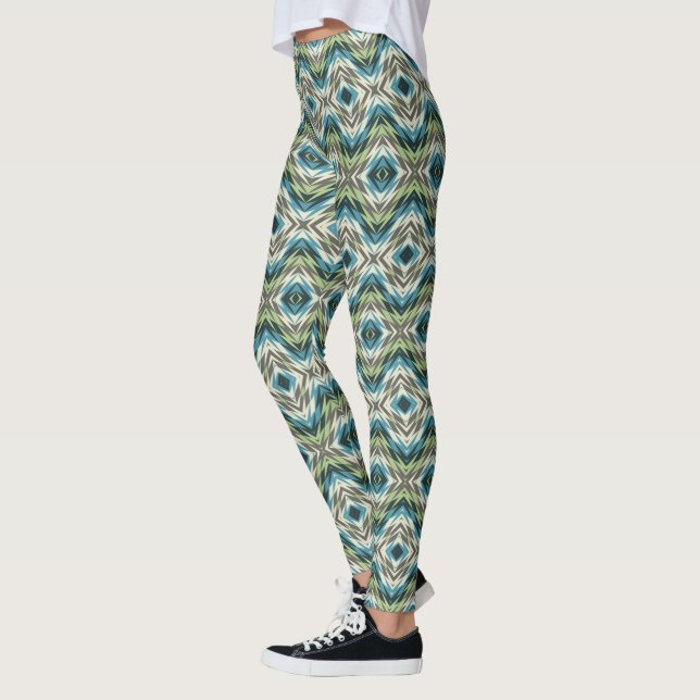 Leggings Motif d'art de mosaïque amérindienne Abstraite (Gauche)