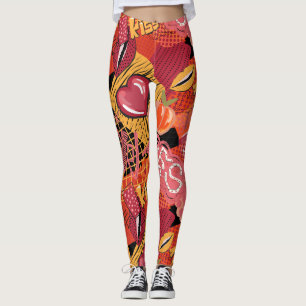Leggings Motif d'art de rue graffiti urbain