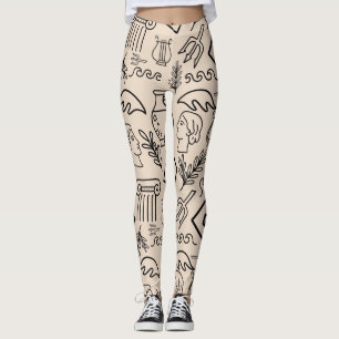 Leggings Motif d'art linéaire de la Grèce antique