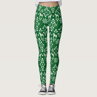 Motif d'art populaire Dala vert et blanc