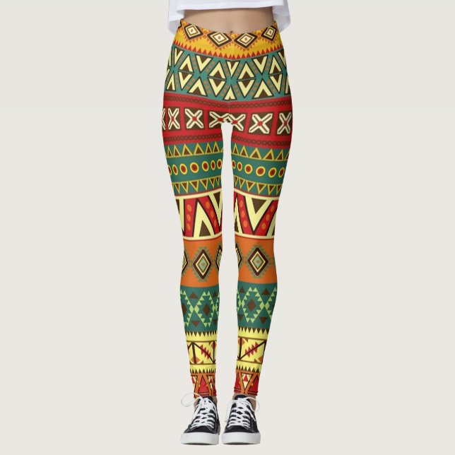 Leggings Motif d'art populaire mexicain (Devant)